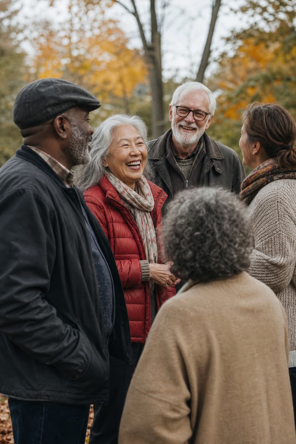 Canadians together outdoors in autumn